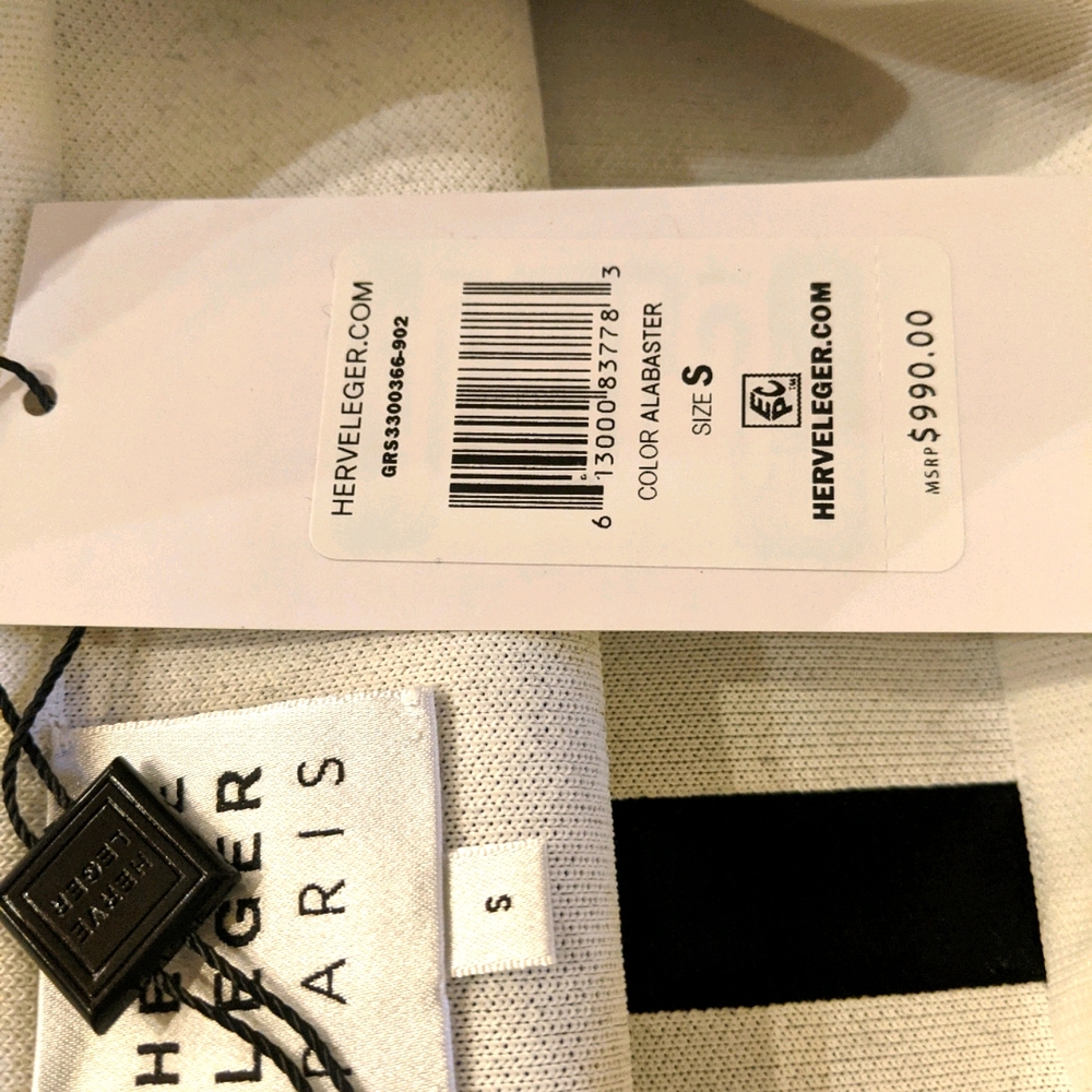 New with tags Herve leger white and black skirt S
